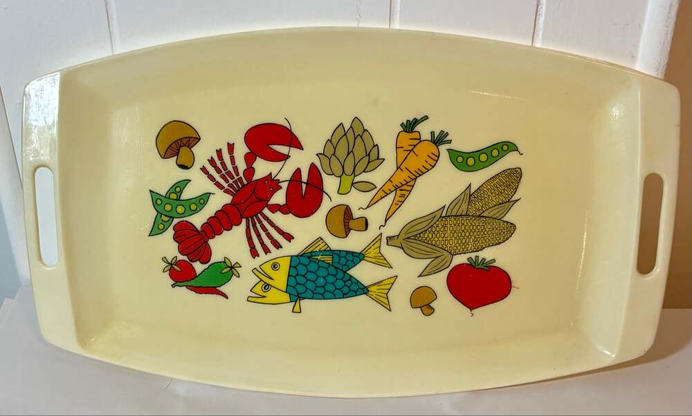 Nantucket Cuisineware Vintage Fiberglass Serving Tray Mid Century Platter